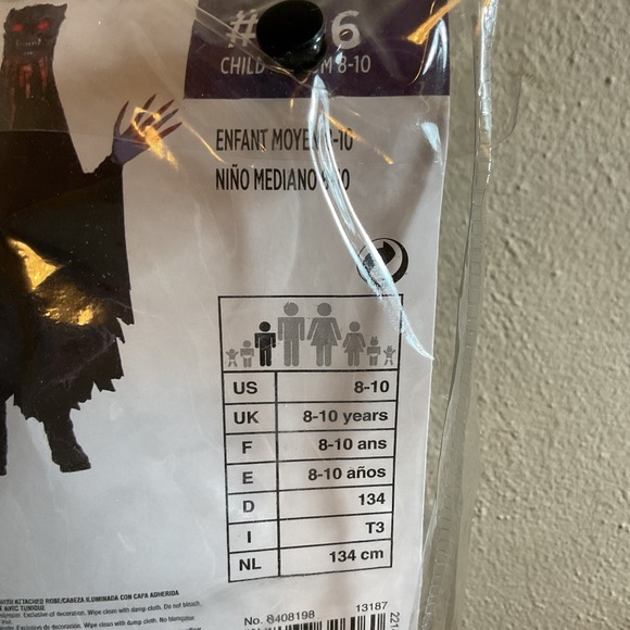 New Illusion Ghoul Halloween Costume Child Size M‎ (8-10) Eyes Light Up! - Picture 7 of 9